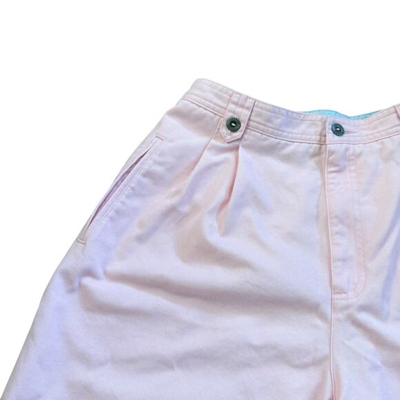 VTG Liz Sport Pink High Waisted High Rise Mom Shorts Pleated Size 12 Petite 12P - Picture 3 of 16